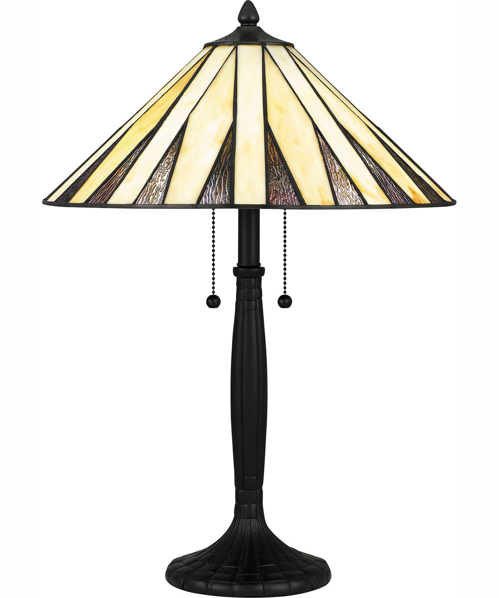Tiffany Small 2-light Table Lamp Matte Black