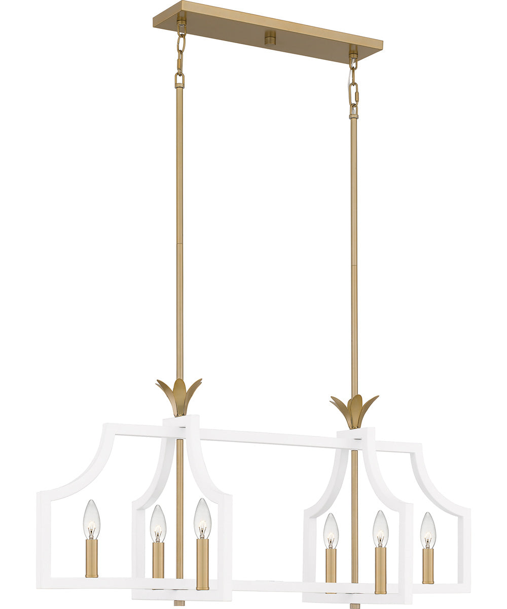 Dusty Lane Medium 6-light Island Light Matte White