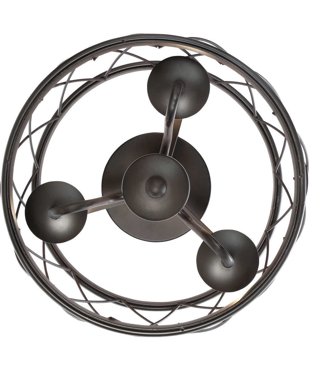 Dury Small 3-light Semi Flush Mount Palladian Bronze