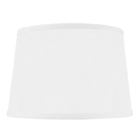 12"W x 8"H SLIP UNO FITTER Hardback Shallow Drum Lamp Shade White Linen