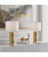 Lucano 2-Light 2 Pack-Table Lamp Gold/White Linen Shade