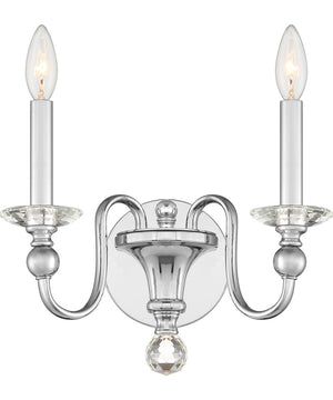 Mila Small 2-light Wall Sconce Polished Chrome