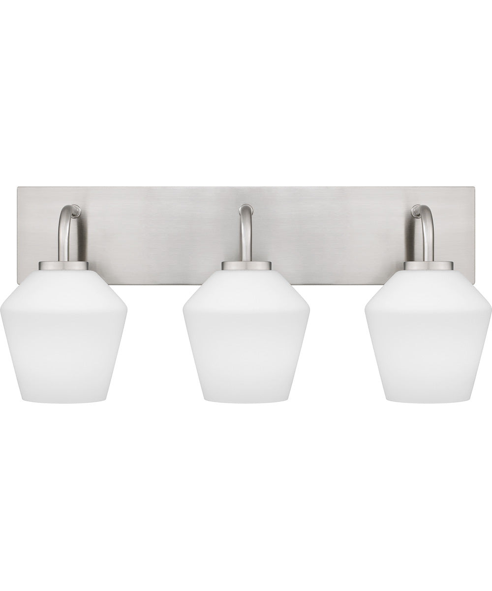 Nielson Large 3-light Bath Light Brushed Nickel