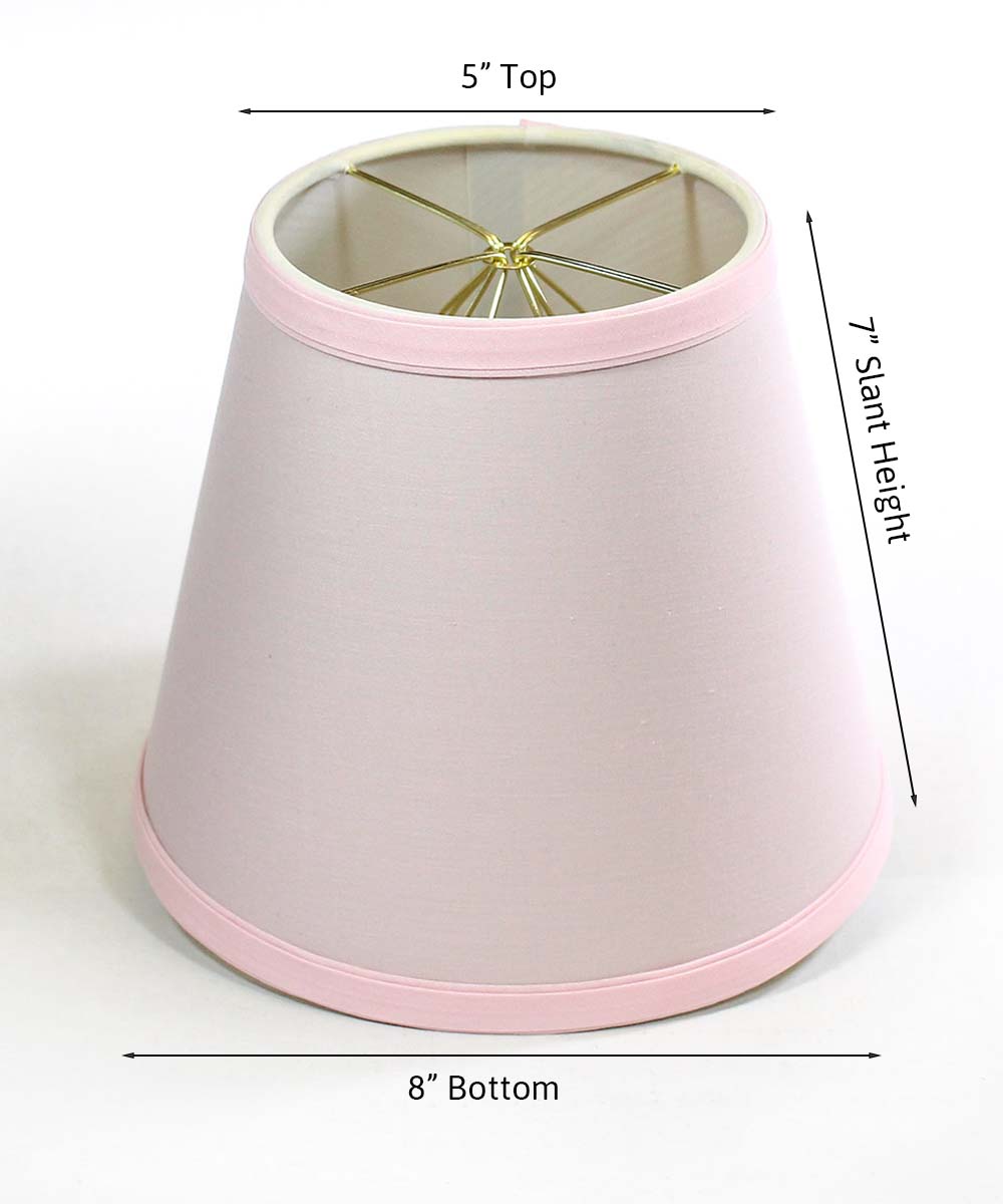 8"W x 7"H Empire Linen Edison Clip On Lamp Shade Pale Dogwood Pink