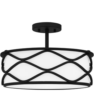 Tallow 3-light Semi Flush Mount Matte Black