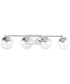 Mod 4-Light Clear Glass Mid-Century Modern Bath Vanity Light Polished Chrome