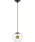 Nucleus 10 inch LED Pendant Black / Natural Aged Brass