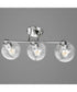 Hansford 3-Light Clear Glass Coastal Bath Vanity Light Polished Nickel