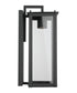 Hunt 1-Light Outdoor Wall Mount In Black With Clear Glass