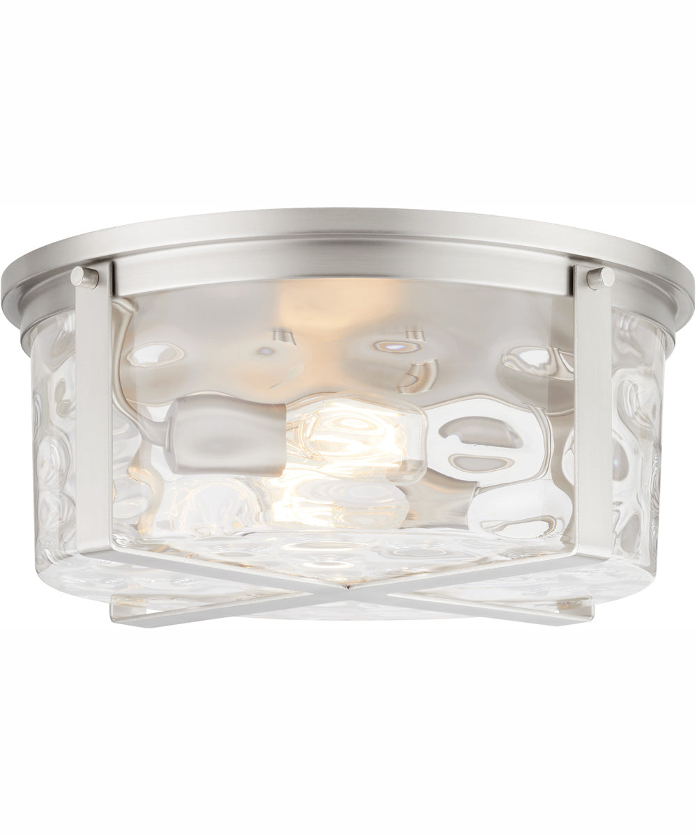 Steinway 2-light Ceiling Flush Mount Satin Nickel