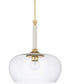 1-Light Pendant In Whisper White With Clear Glass