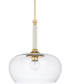 1-Light Pendant In Whisper White With Clear Glass