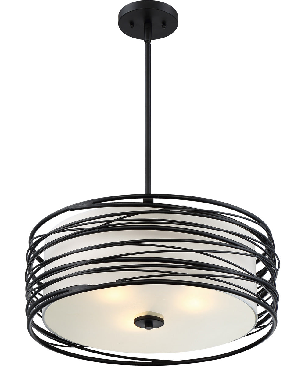 Spiral 3-light Pendant Mystic Black