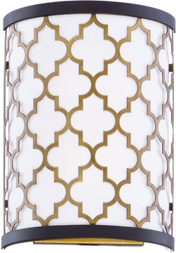 8"W Crest 2-Light Wall Sconce Oil Rubbed Bronze / Antique Brass