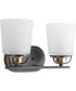 West Village 2-Light Etched Double Prismatic Glass Farmhouse Bath Vanity Light Antique Bronze