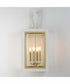 Neoclass 4-Light Outdoor Wall Sconce White/Gold