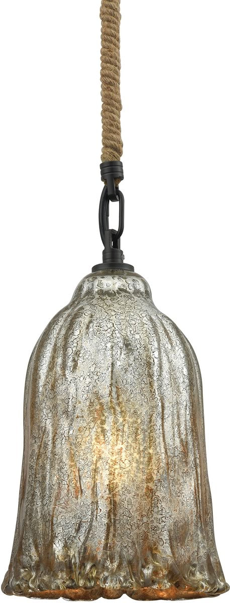 6"W Hand Formed Glass 1-Light Pendant Oil Rubbed Bronze
