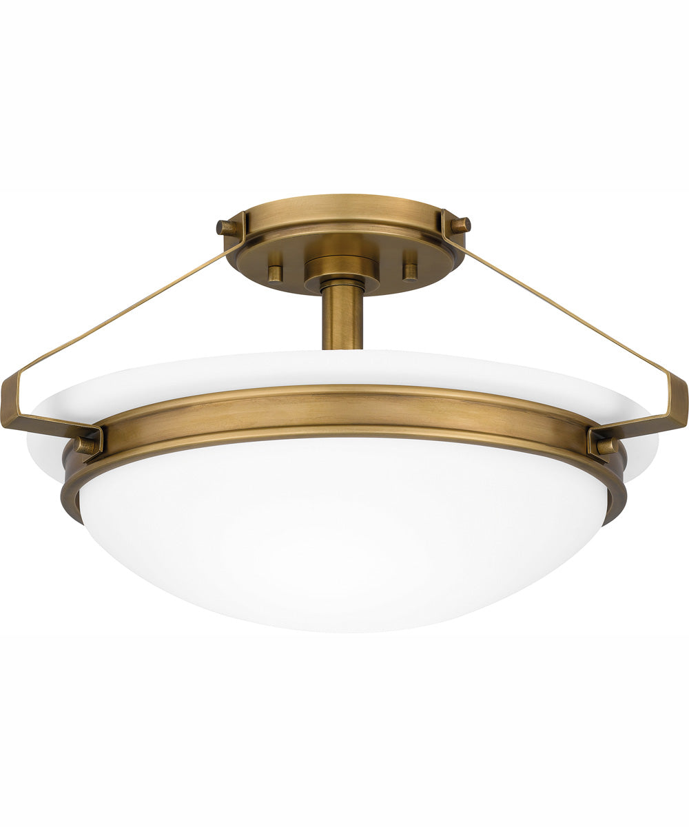 Quoizel Semi-Flush Mount Medium 2-light Semi Flush Mount Weathered Brass