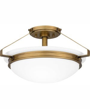 Quoizel Semi-Flush Mount Medium 2-light Semi Flush Mount Weathered Brass