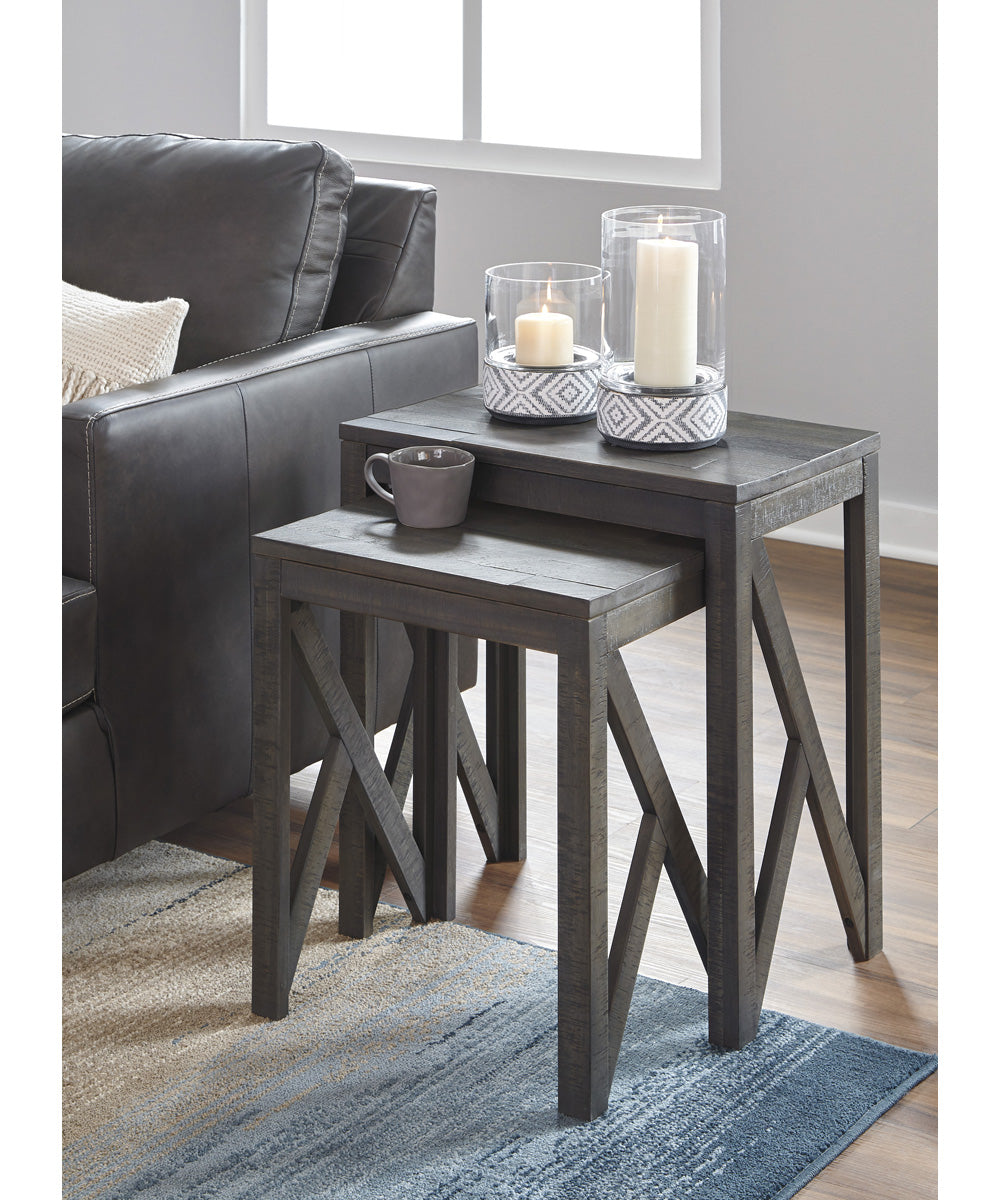 24"H Emerdale Accent Table Set of 2 Gray