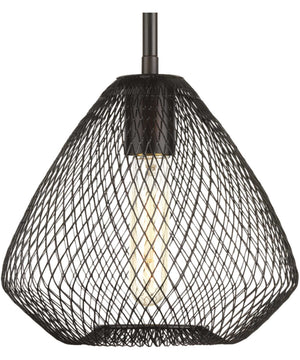 Mesh 1-Light Farmhouse Pendant Light Antique Bronze
