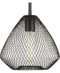 Mesh 1-Light Farmhouse Pendant Light Antique Bronze