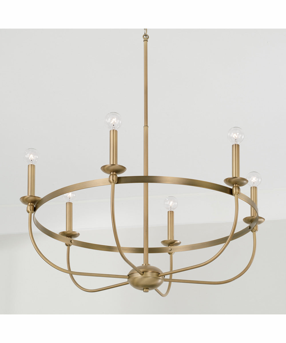Rylann 6-Light Chandelier Aged Brass