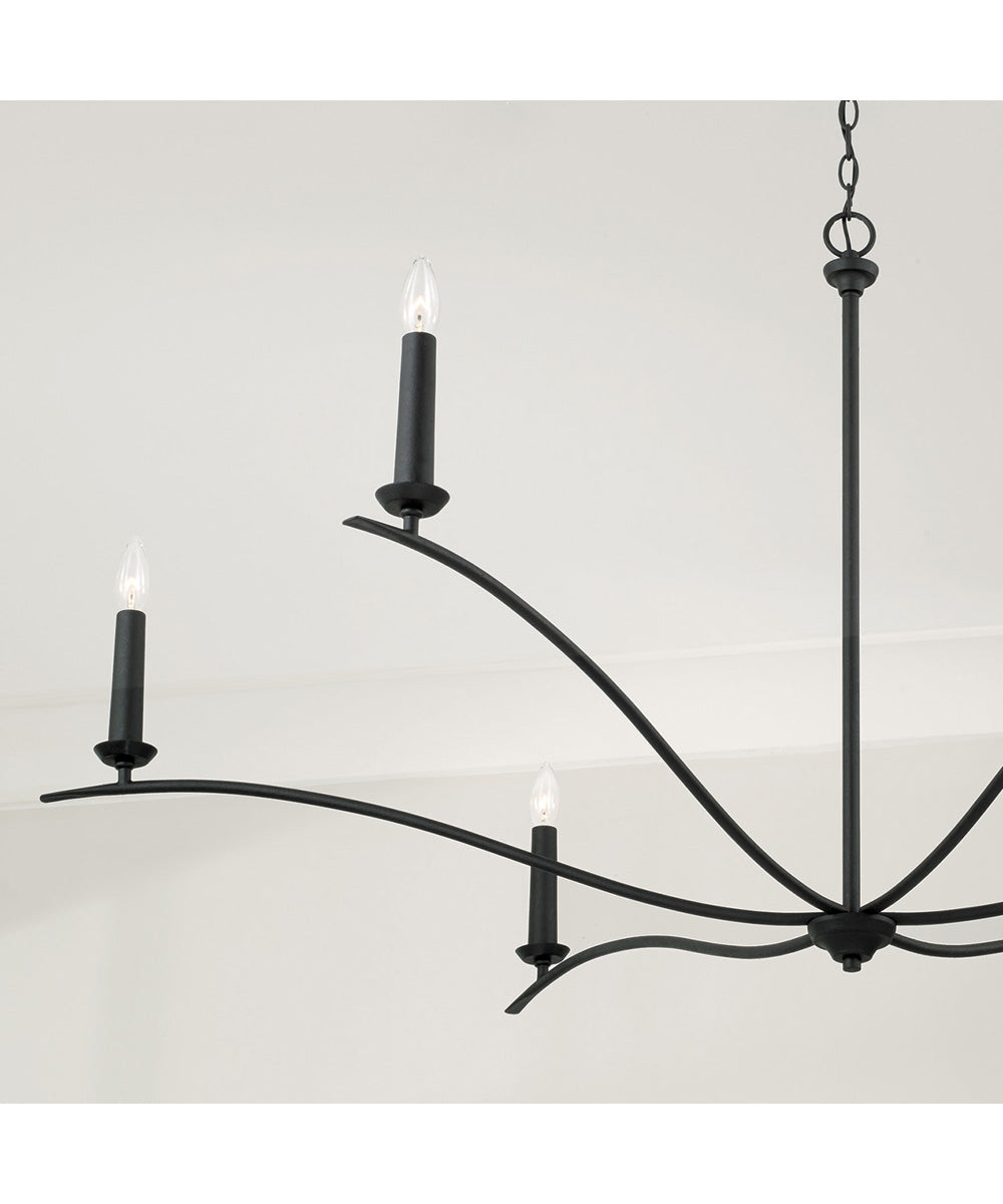Grady 6-Light Chandelier Black Iron
