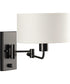 Carrick  1-Light Summer Linen Shade Transitional Wall Light Matte Black