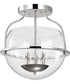 Amado 3-Light Close-to-Ceiling Polished Nickel