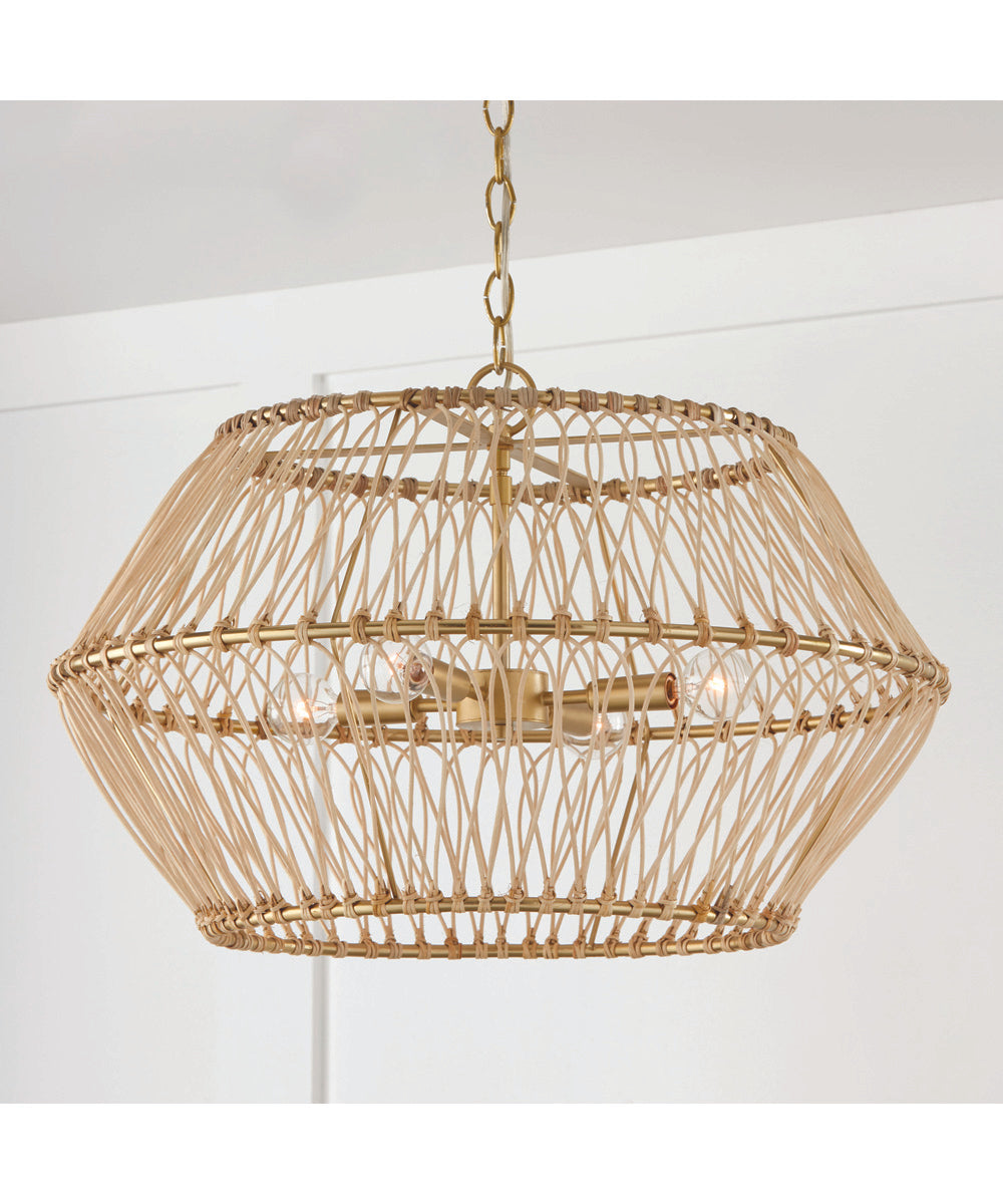 Wren 4-Light Pendant Matte Brass