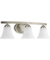 Adorn 3-Light Etched Glass Traditional Bath Vanity Light Brushed Nickel