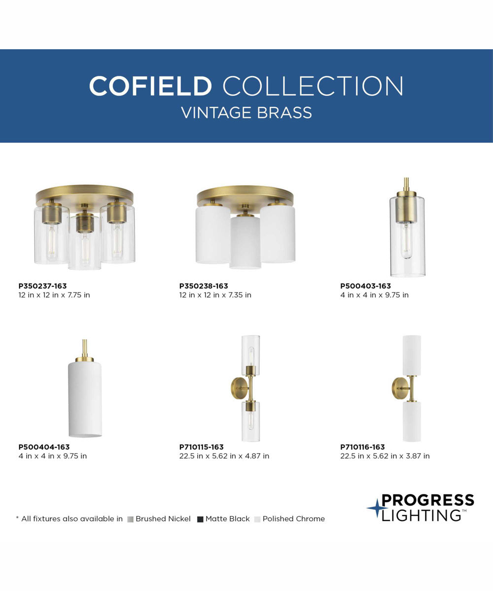 Cofield 2-Light Transitional Wall Bracket Vintage Brass
