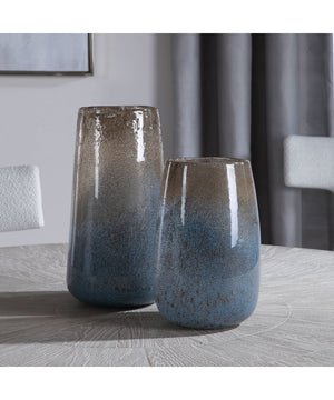 Ione Seeded Glass Vases, Set of 2