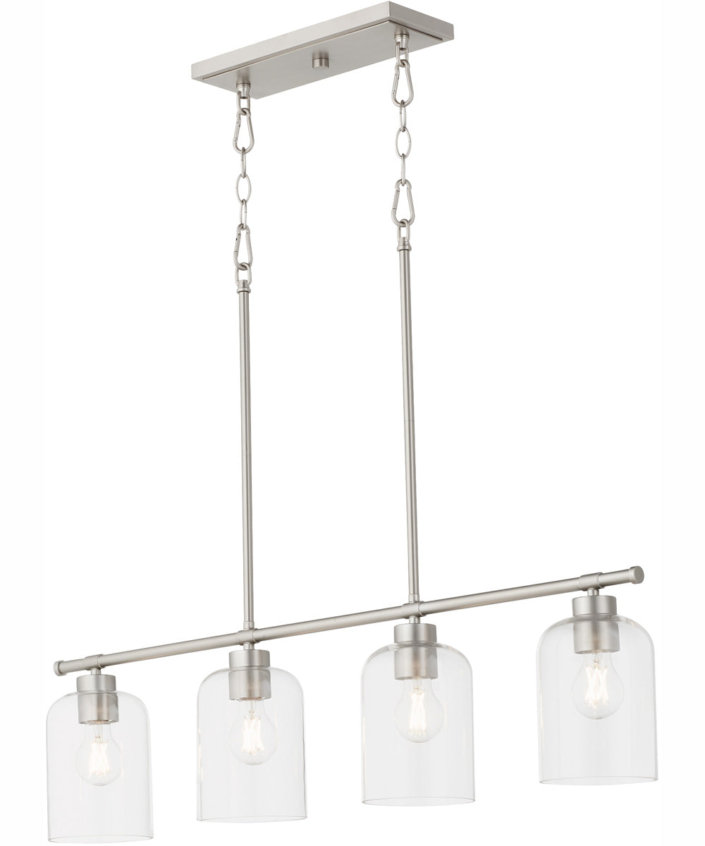 Tribute 4-light Chandelier Satin Nickel
