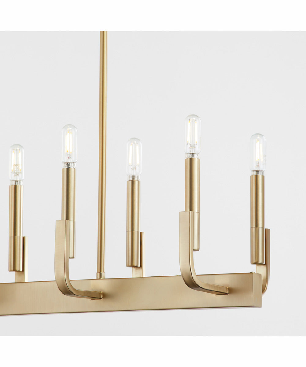 Tempo 8-light Kitchen Island Light Aged Brass