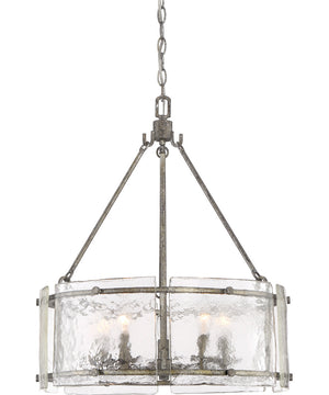 Fortress 5-light Pendant Mottled Silver
