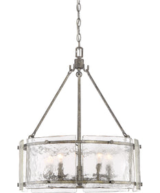Fortress 5-light Pendant Mottled Silver