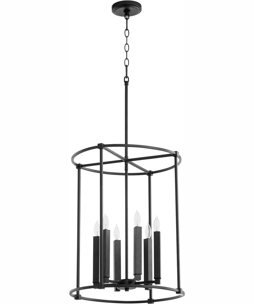 Olympus 6-light Entry Foyer Hall Chandelier Textured Black