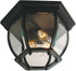 11"W Bent Glass 3-Light Outdoor Flush Mount Matte Black