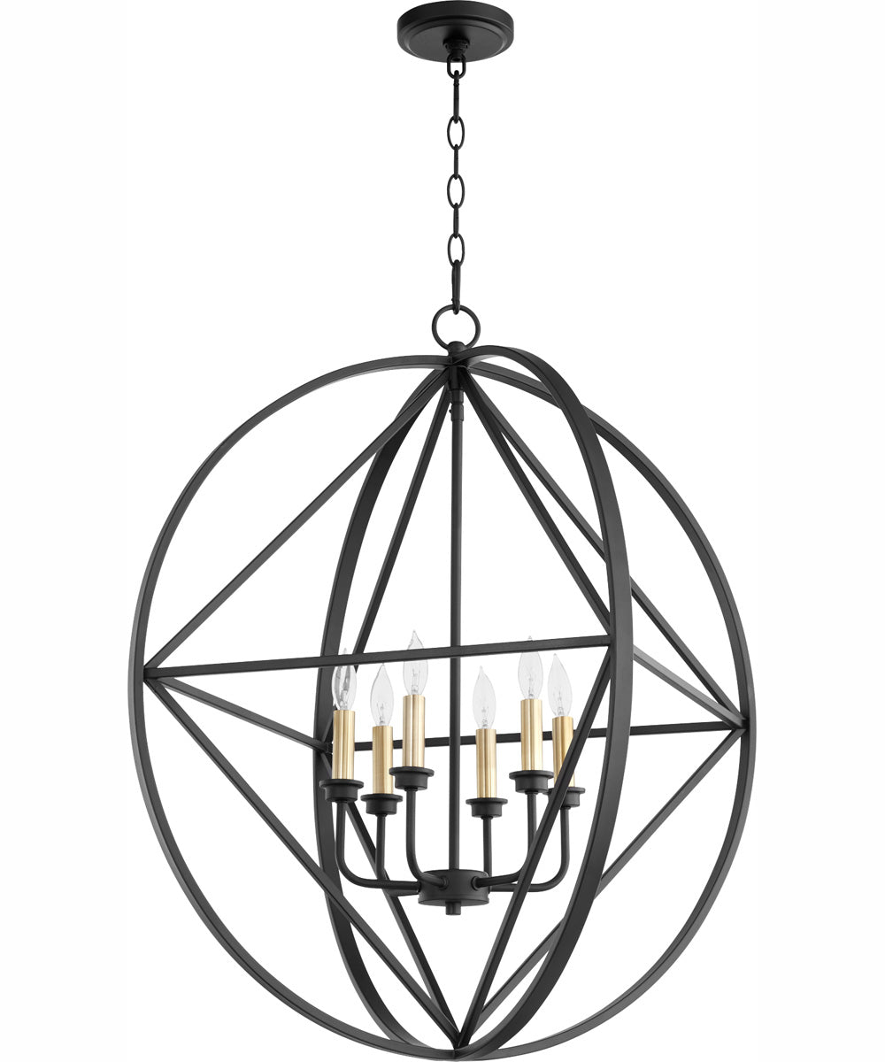 6-light Pendant Textured Black