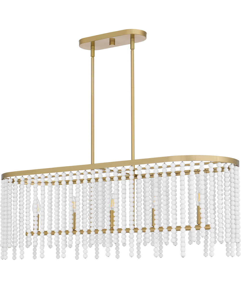 Apelle Medium 5-light Island Light Aged Brass