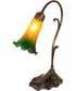 15" High Amber/Green Tiffany Pond Lily Accent Lamp