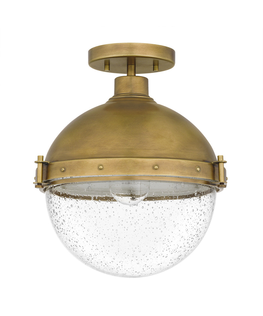 Perrine 1-light Semi Flush Mount Weathered Brass