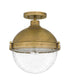 Perrine 1-light Semi Flush Mount Weathered Brass