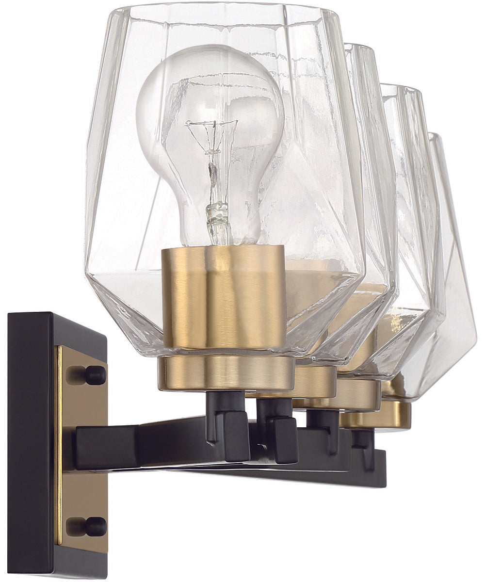 Avante Grand 4-Light Vanity Flat Black/Satin Brass