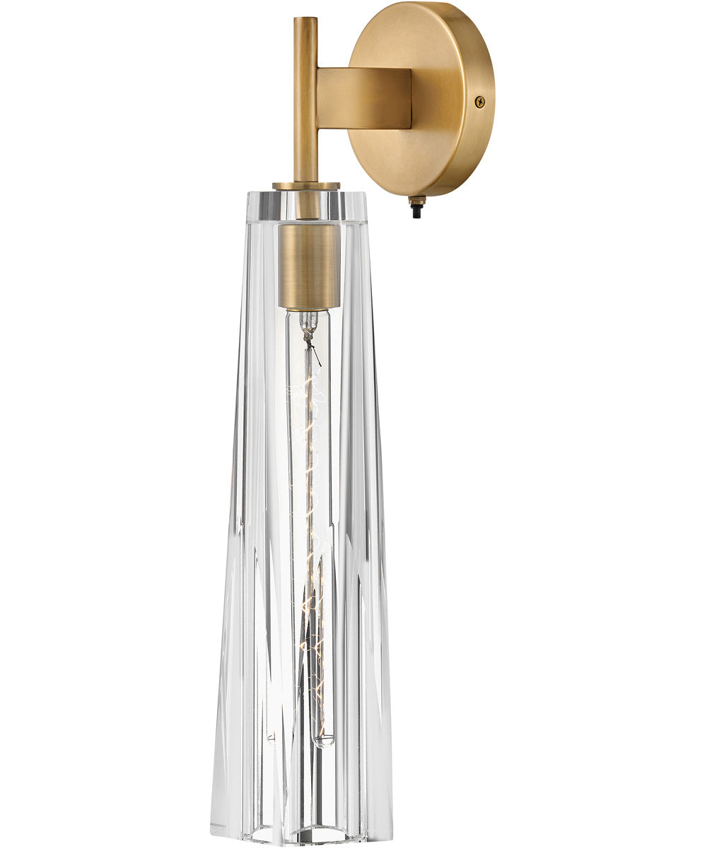 Cosette 1-Light Single Light Sconce in Heritage Brass with Clear glass