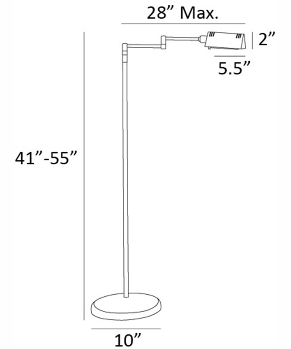 Pharma Collection 1-Light Led Floor Lamp Brushed Nickel