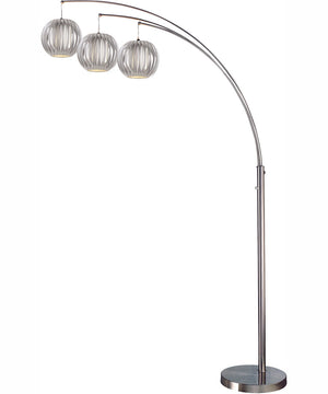 Deion 3-Light 3-Light Arch Lamp Ps With Grey Shade