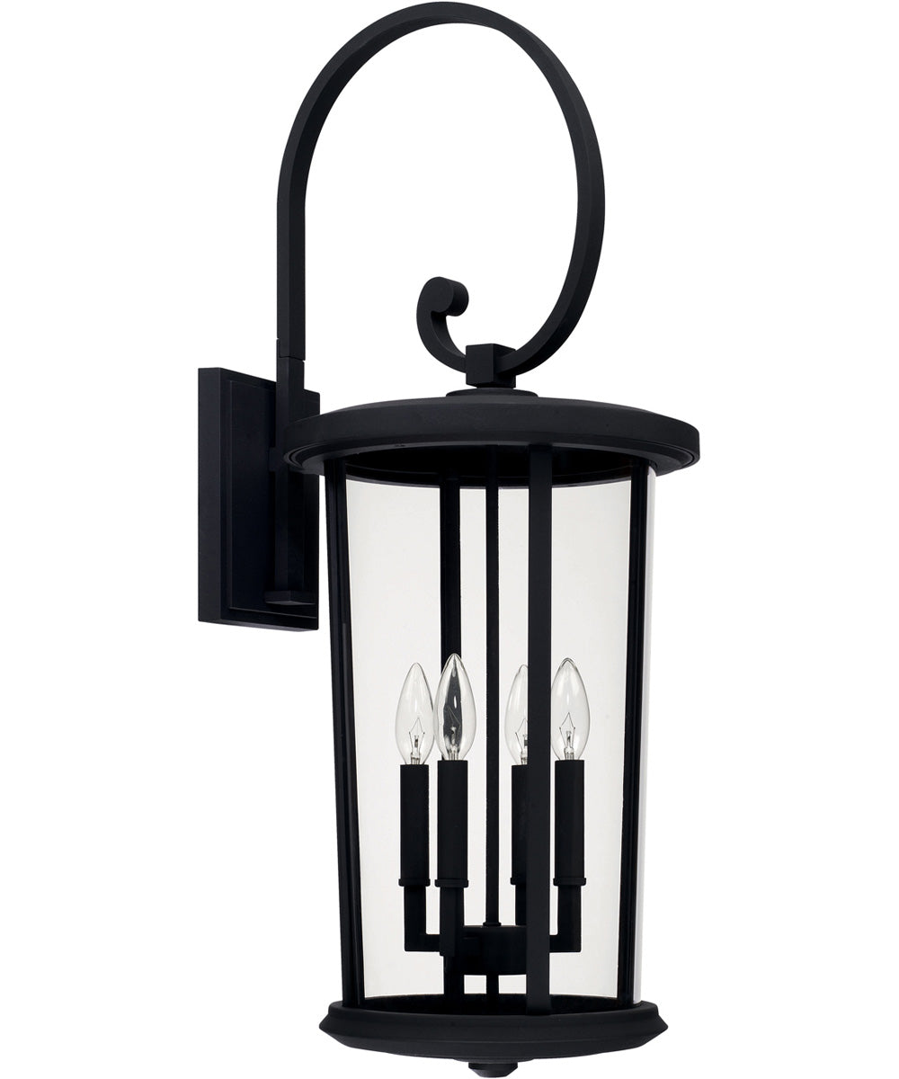 Howell 4-Light Outdoor Wall Mount Rain or Shine - Black with Clear Glass